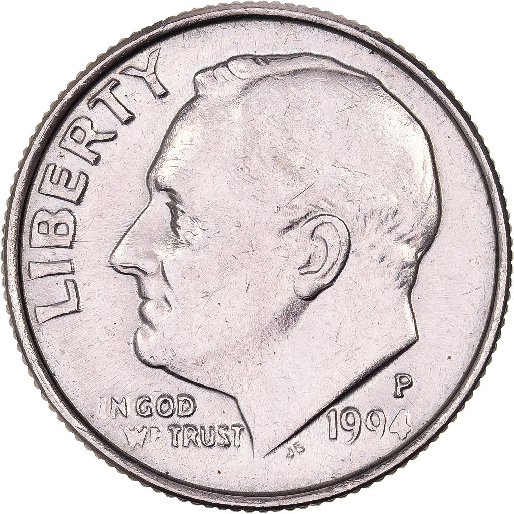 Estados Unidos da América, Dime, Roosevelt, 1994, U.S. Mint, Cobre Revestido a