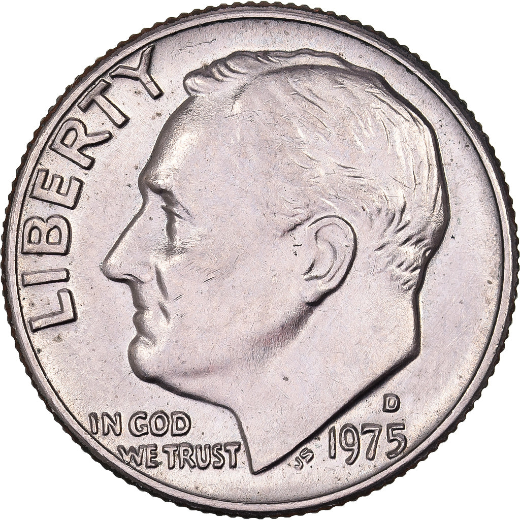 Verenigde Staten, Dime, Roosevelt, 1975, U.S. Mint, Copper-Nickel Clad Copper