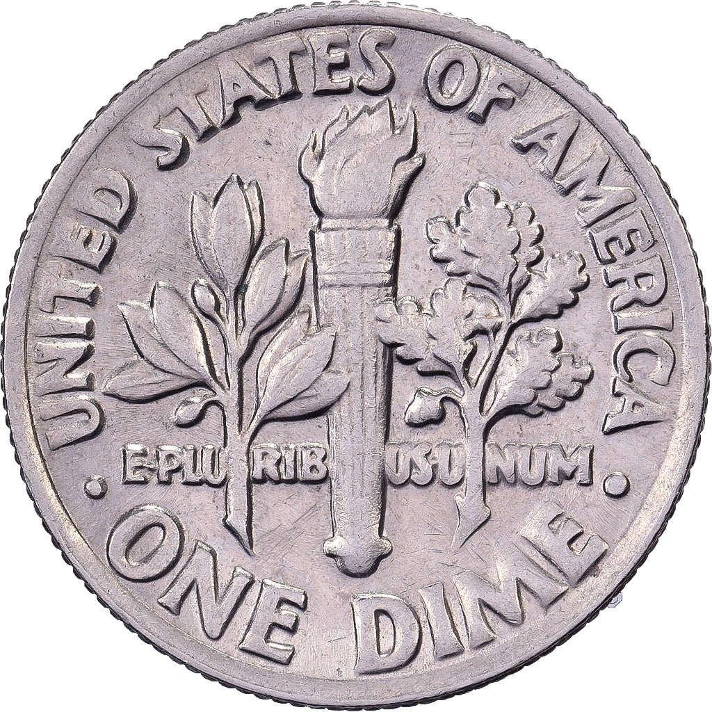 Estados Unidos da América, Dime, Roosevelt, 1985, U.S. Mint, Cobre Revestido a