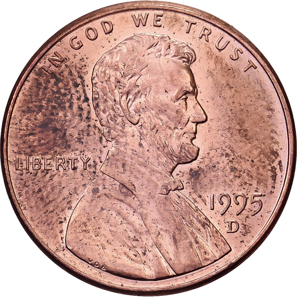 United States, Cent, Lincoln, 1995, U.S. Mint, Copper Plated Zinc, AU(50-53)