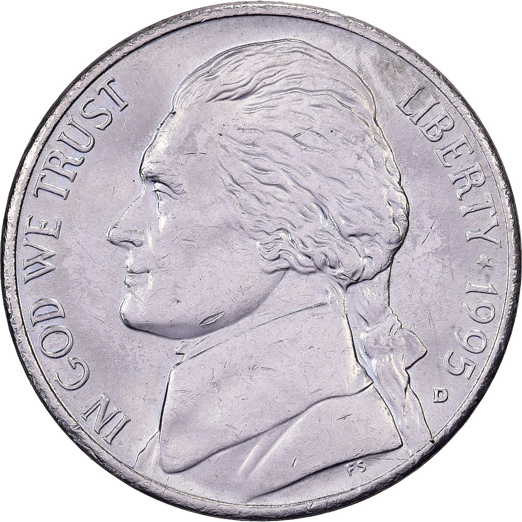 Verenigde Staten, 5 Cents, Jefferson, 1995, U.S. Mint, Cupro-nikkel, PR, KM:A192