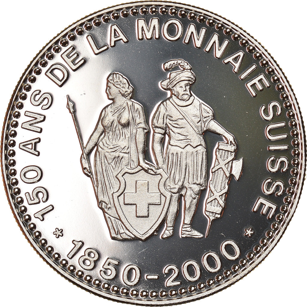 Switzerland, Medal, 150 Ans de la Monnaie Suisse, 500 FRANCS, 2000, MS(64)