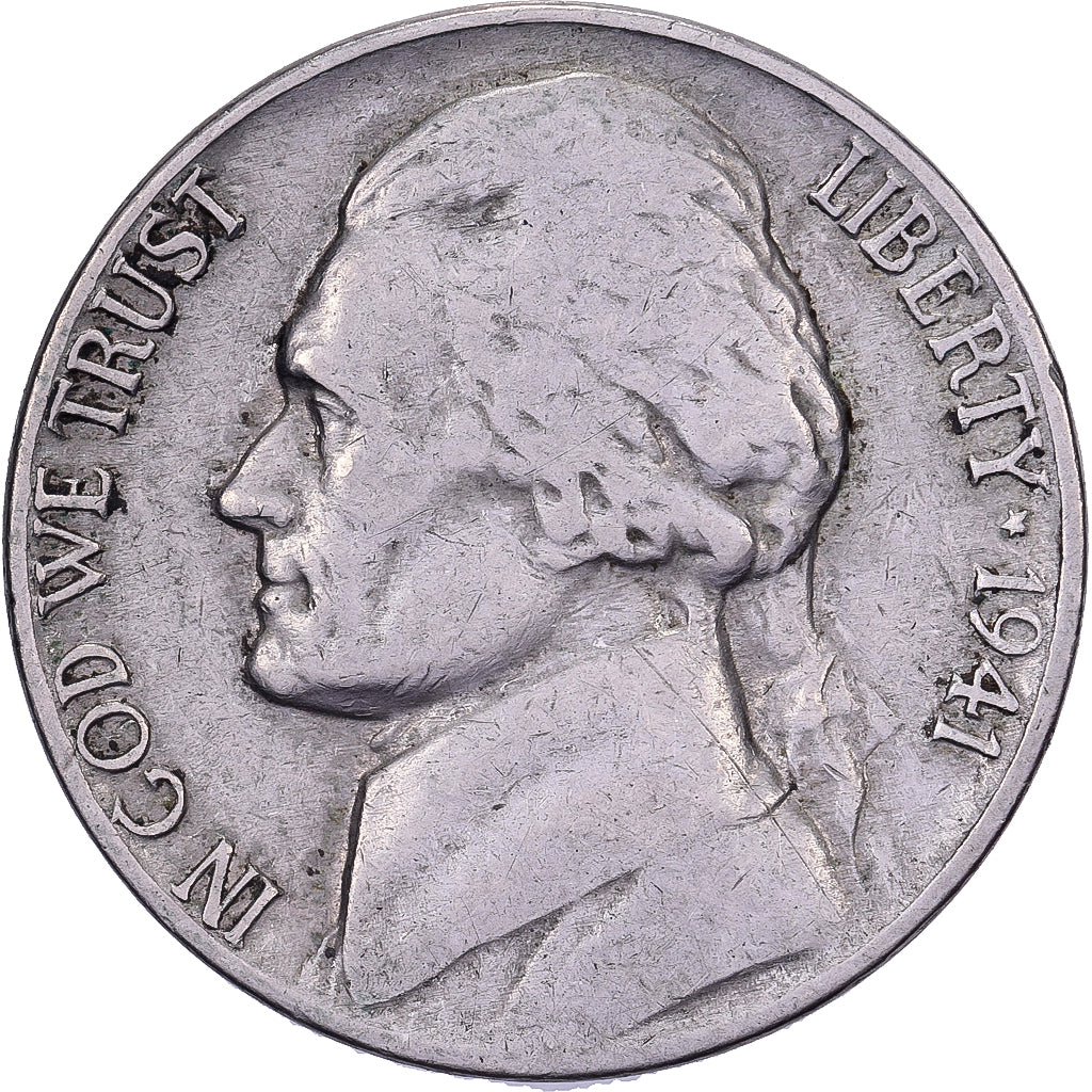 Estados Unidos, 5 Cents, Jefferson, 1941, U.S. Mint, Cobre - níquel, BC+