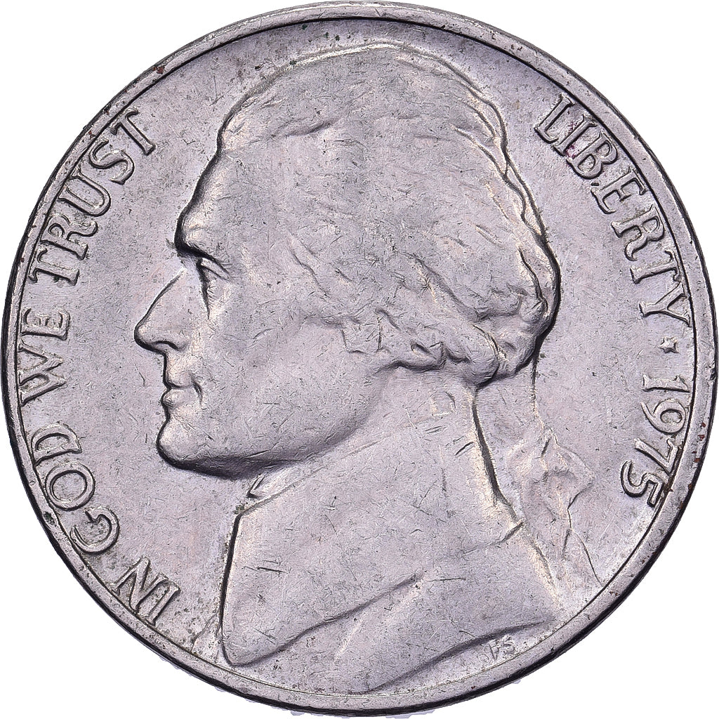 Verenigde Staten, 5 Cents, Jefferson, 1975, U.S. Mint, Cupro-nikkel, ZF, KM:A192