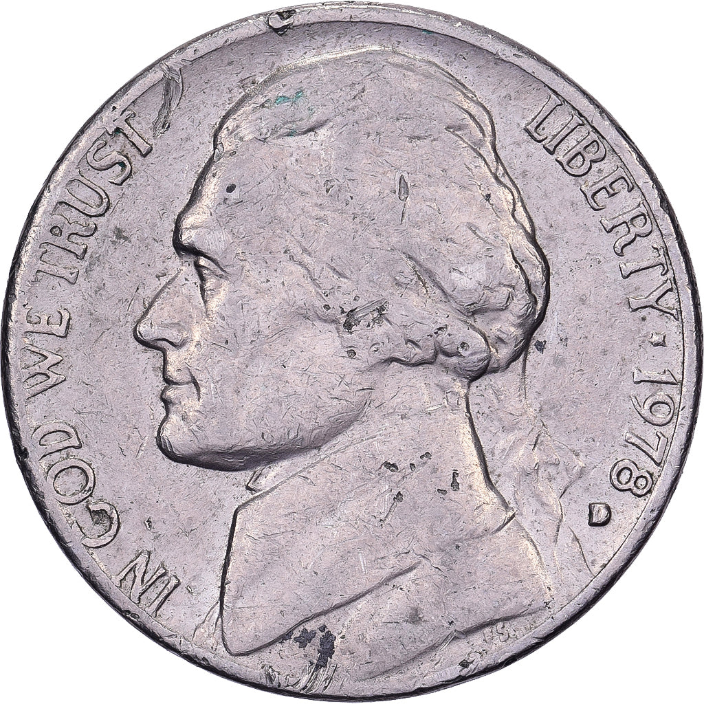 Estados Unidos, 5 Cents, Jefferson, 1978, U.S. Mint, Cobre - níquel, MBC+