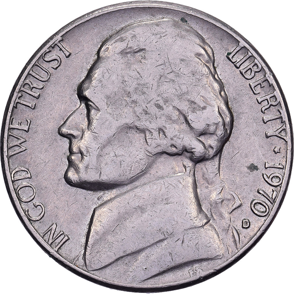 Estados Unidos, 5 Cents, Jefferson, 1970, U.S. Mint, Cobre - níquel, MBC