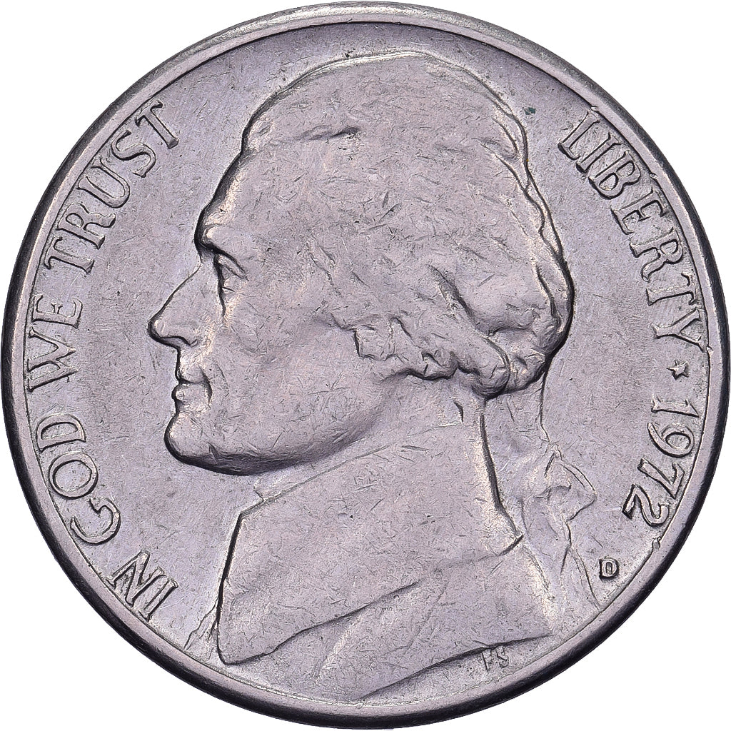 États-Unis, 5 Cents, Jefferson, 1972, U.S. Mint, Cupro-nickel, TTB, KM:A192