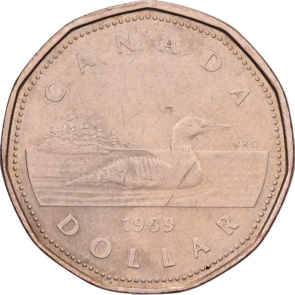 Canada, Elizabeth II, Dollar, 1989, Royal Canadian Mint, Aureate-Bronze Plated