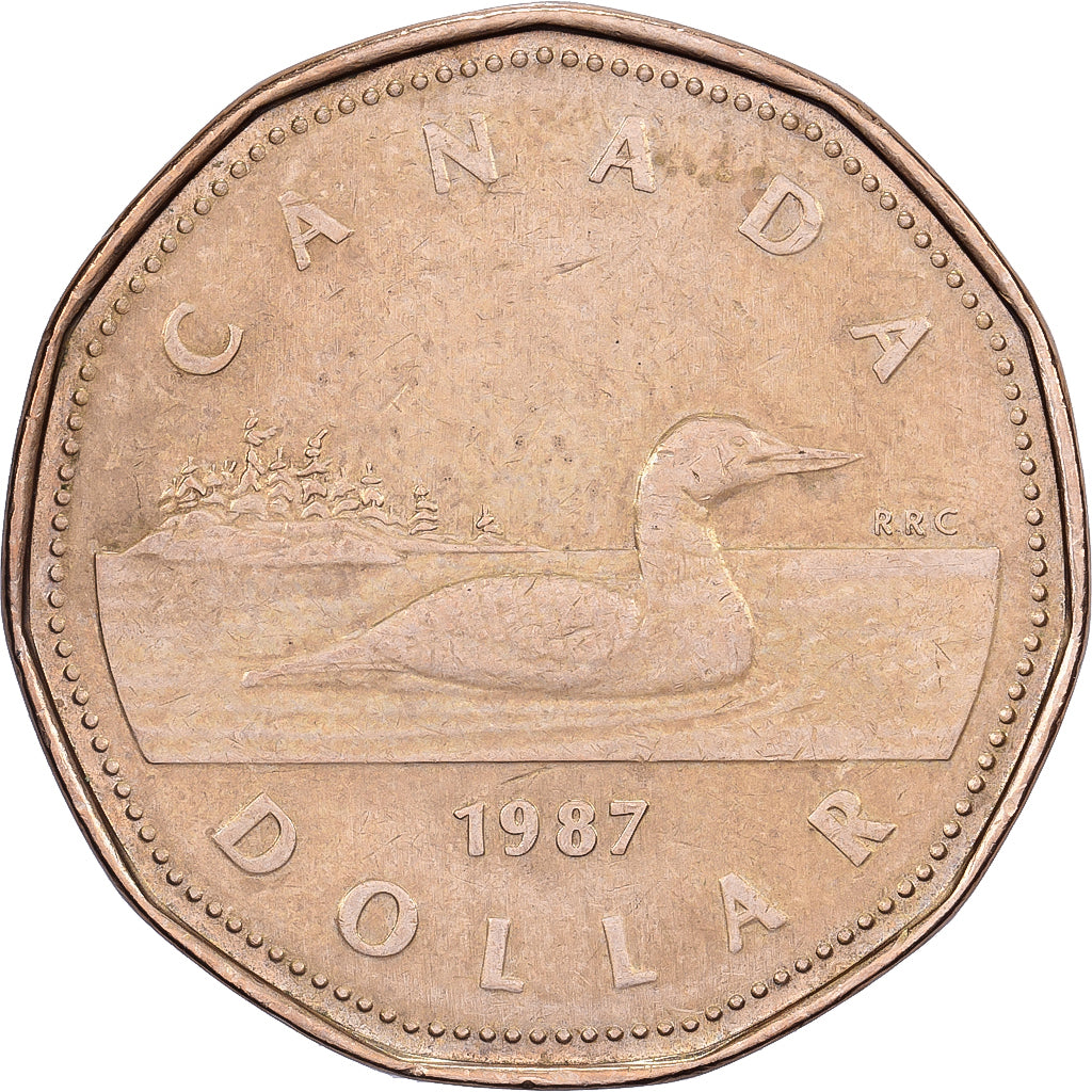 Canadá, Elizabeth II, Dollar, 1987, Royal Canadian Mint, Bronce dorado chapado