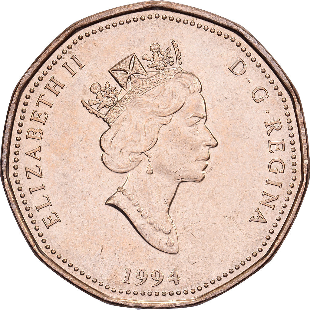 Canadá, Elizabeth II, Dollar, 1994, Royal Canadian Mint, Bronce dorado chapado