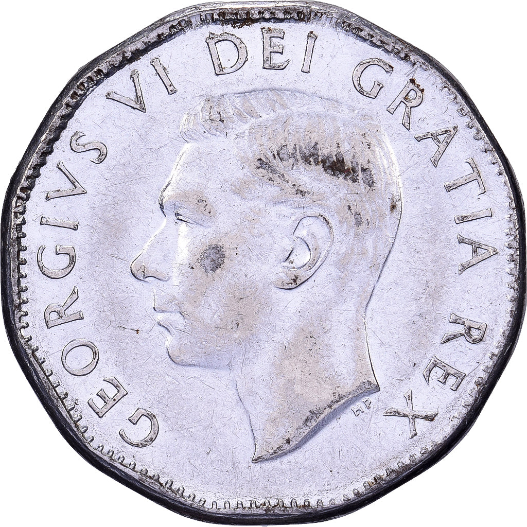 Canadá, George VI, 5 Cents, 1951, Royal Canadian Mint, Chromium And Nickel