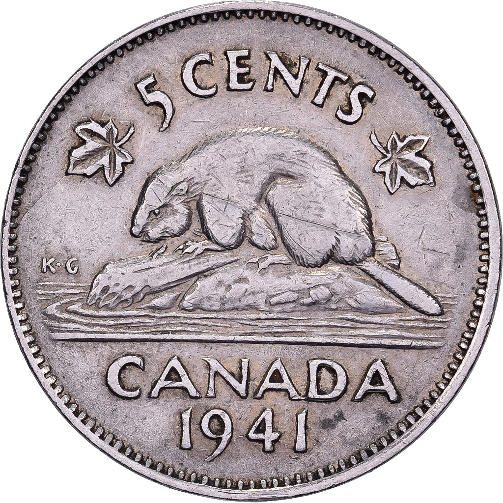 Canada, George VI, 5 Cents, 1941, Royal Canadian Mint, Nickel, TTB+, KM:33
