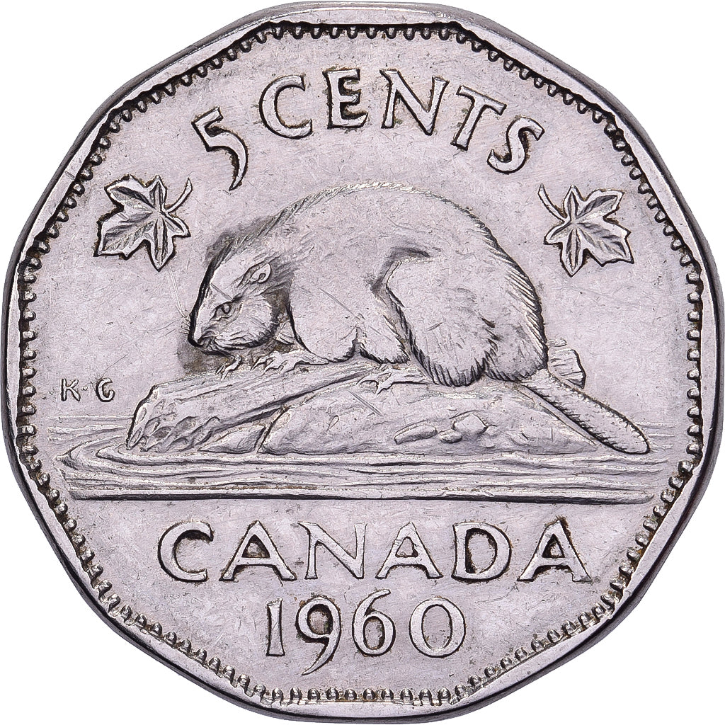Canada, Elizabeth II, 5 Cents, 1960, Royal Canadian Mint, Nickel, ZF+, KM:50a