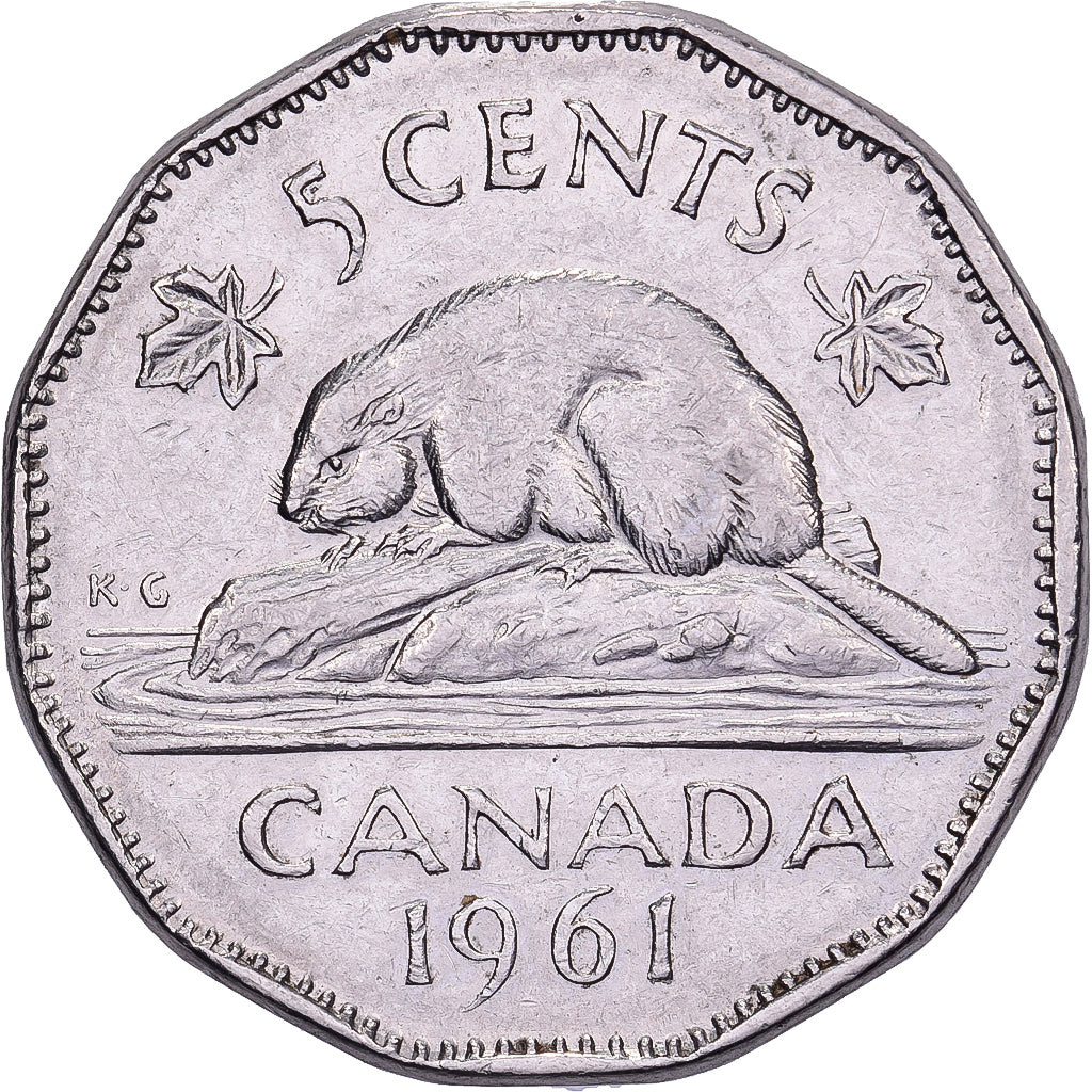 Canadá, Elizabeth II, 5 Cents, 1961, Royal Canadian Mint, Níquel, AU(50-53)