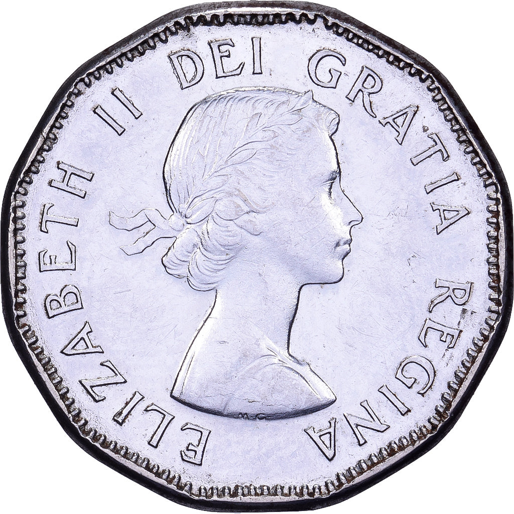 Canada, Elizabeth II, 5 Cents, 1954, Royal Canadian Mint, Chromium And Nickel