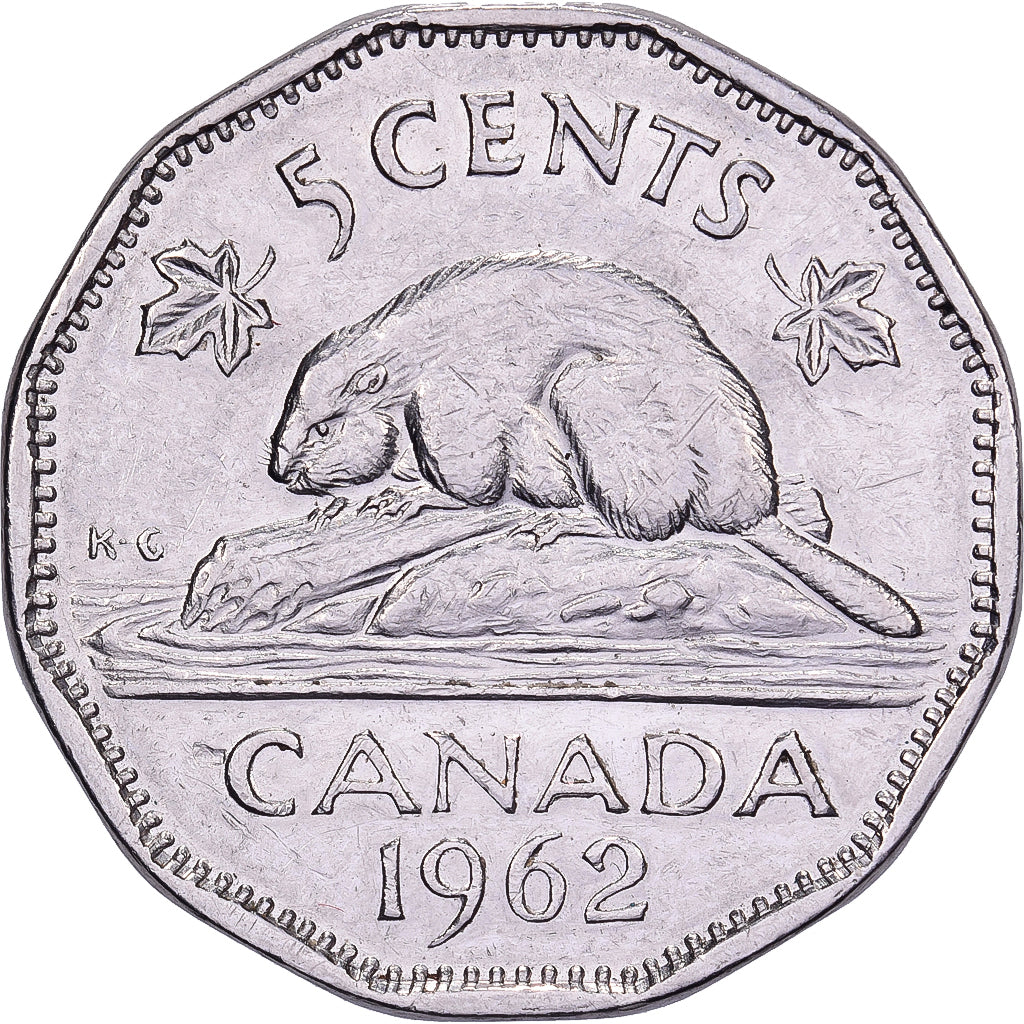 Canada, Elizabeth II, 5 Cents, 1962, Royal Canadian Mint, Nickel, ZF+, KM:50a
