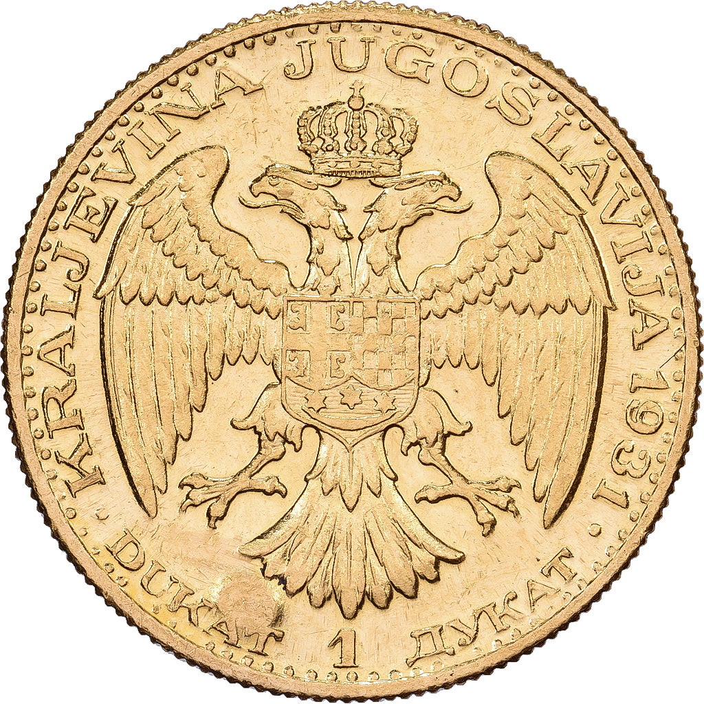 Iugoslavia, Alexander I, Dukat, 1931, Oro, SPL, KM:12.2