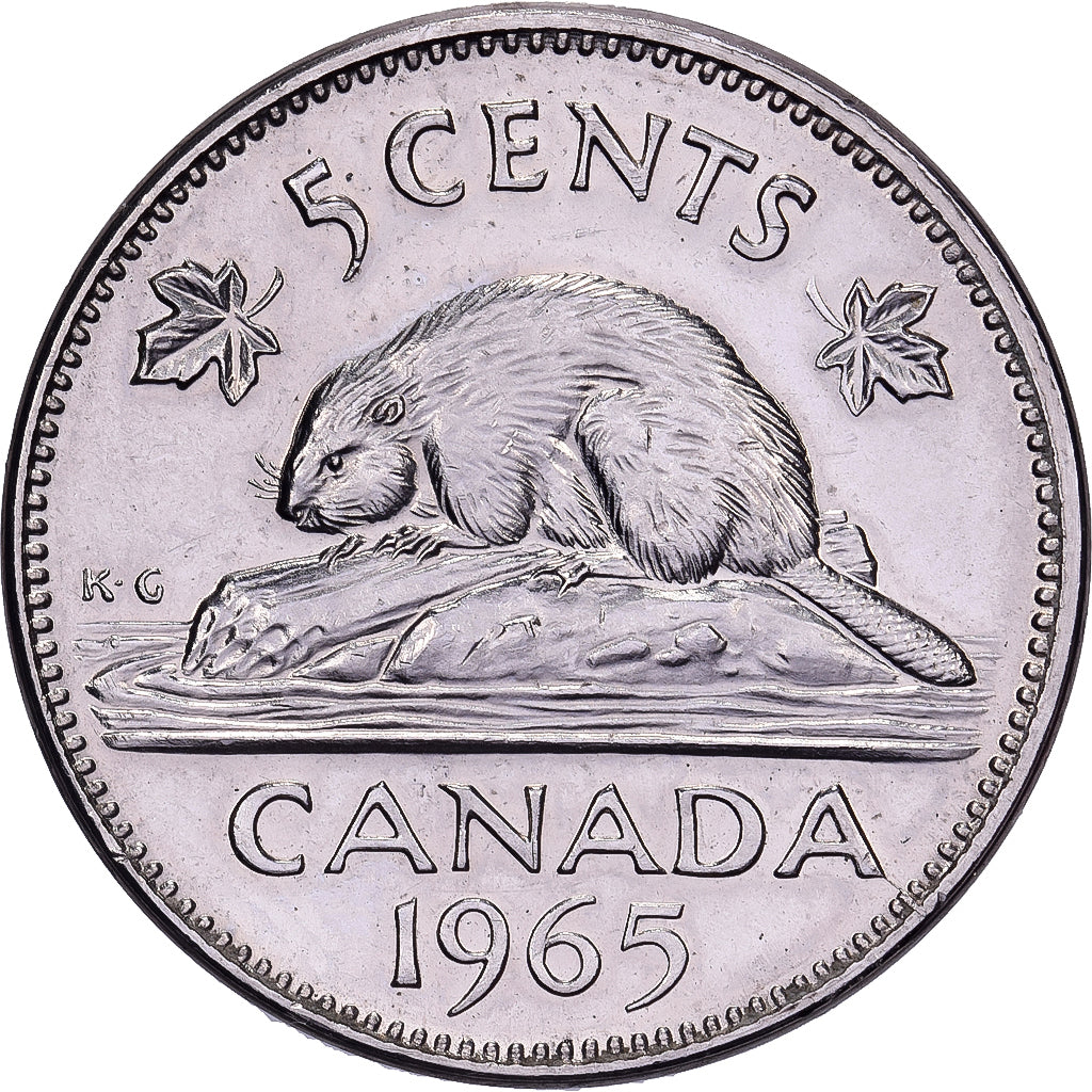 Kanada, Elizabeth II, 5 Cents, 1965, Royal Canadian Mint, Nickel, VZ, KM:60.1