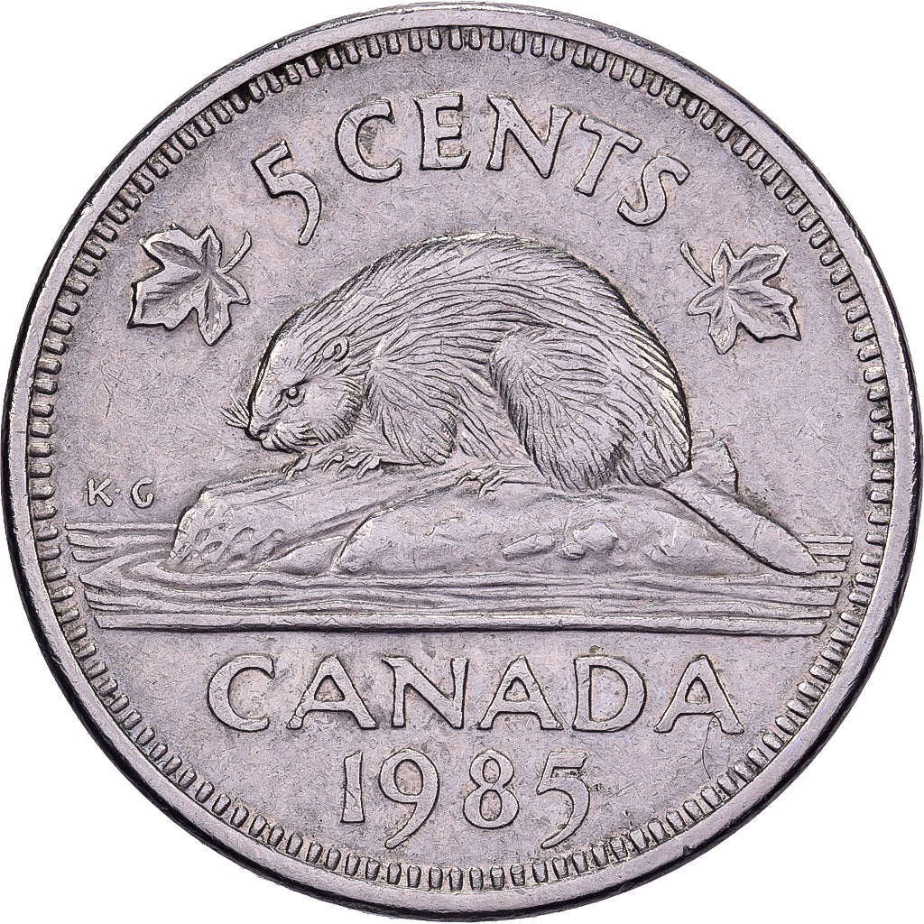 Canadá, Elizabeth II, 5 Cents, 1985, Royal Canadian Mint, Cobre - níquel