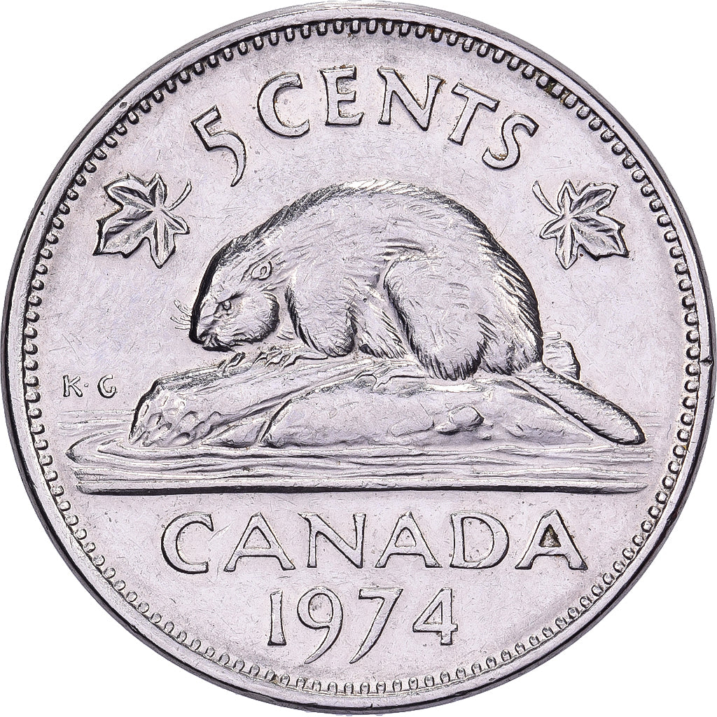 Kanada, Elizabeth II, 5 Cents, 1974, Royal Canadian Mint, Nickel, VZ, KM:60.1