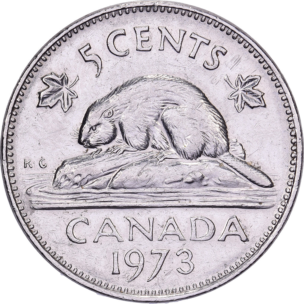Kanada, Elizabeth II, 5 Cents, 1973, Royal Canadian Mint, Nickel, VZ, KM:60.1