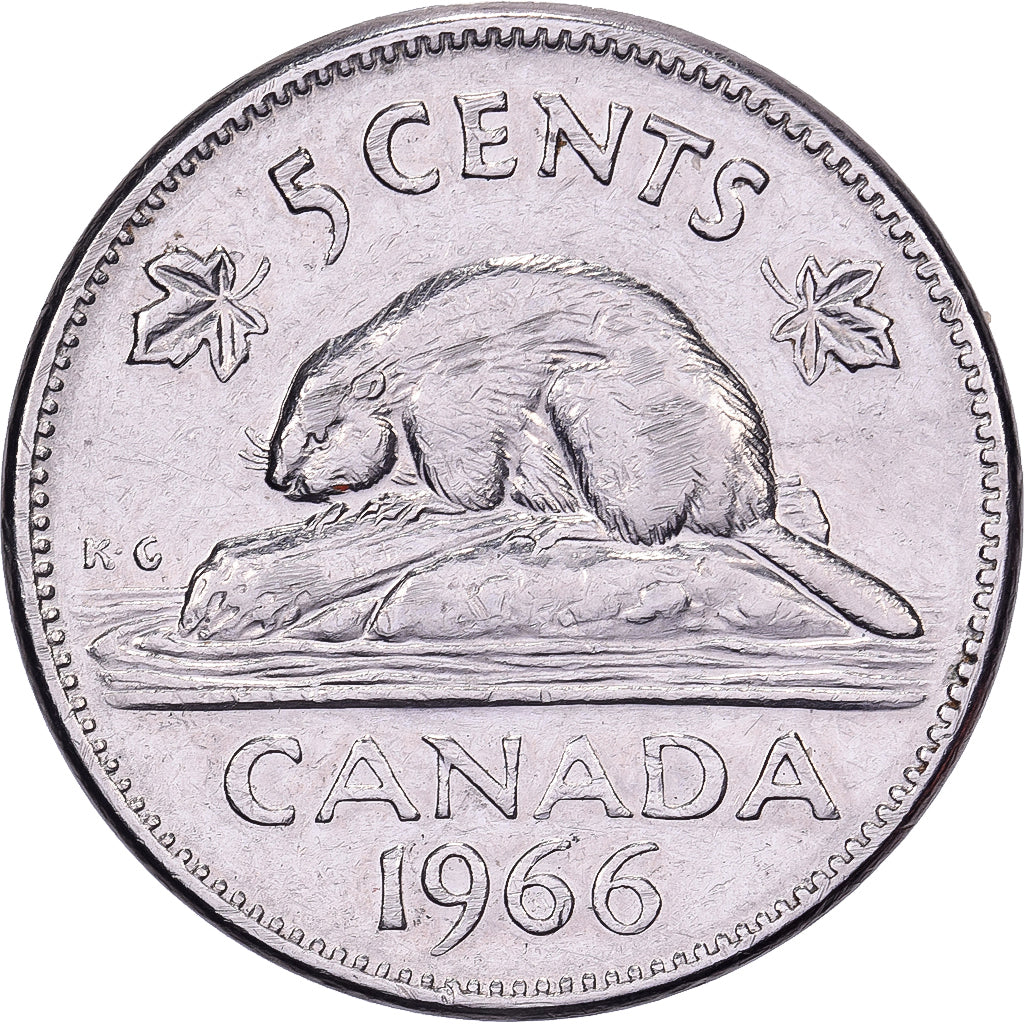 Canadá, Elizabeth II, 5 Cents, 1966, Royal Canadian Mint, Níquel, EBC, KM:60.1