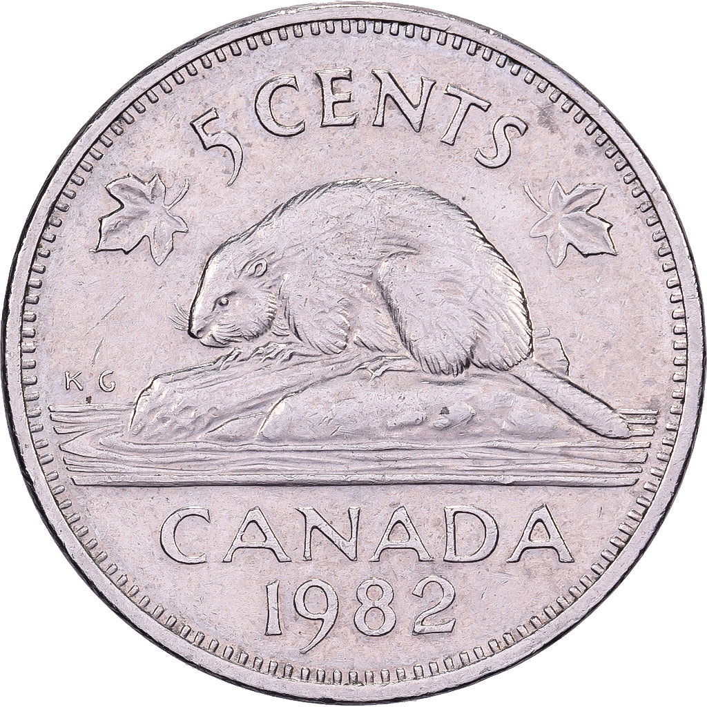 Kanada, Elizabeth II, 5 Cents, 1982, Royal Canadian Mint, Kupfer-Nickel, VZ