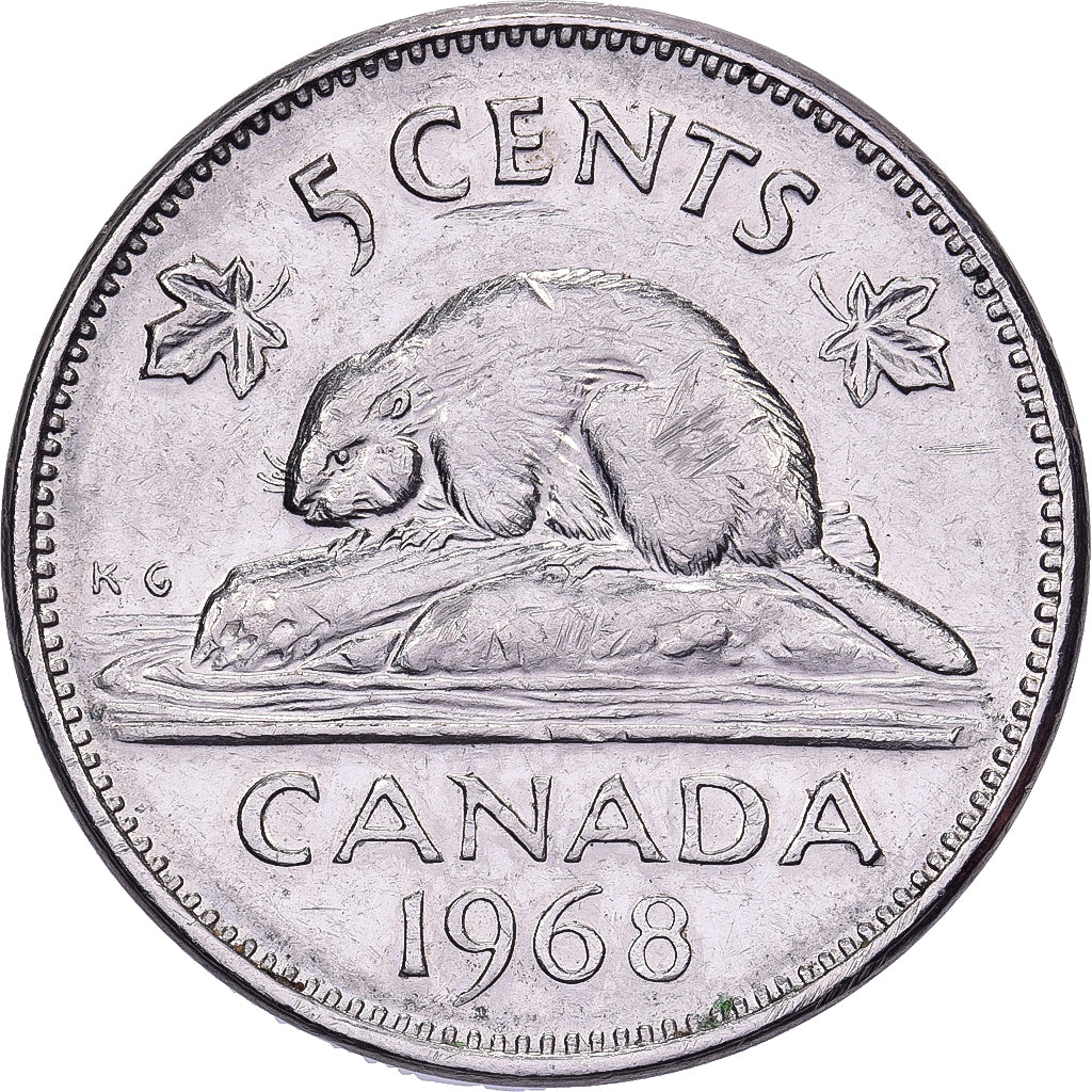 Canadá, Elizabeth II, 5 Cents, 1968, Royal Canadian Mint, Níquel, EBC, KM:60.1
