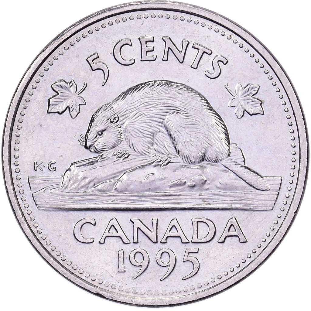 Canadá, Elizabeth II, 5 Cents, 1995, Royal Canadian Mint, Cobre - níquel, EBC