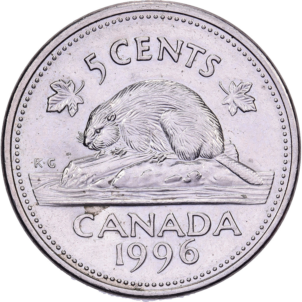 Canadá, Elizabeth II, 5 Cents, 1996, Royal Canadian Mint, Cobre - níquel, EBC