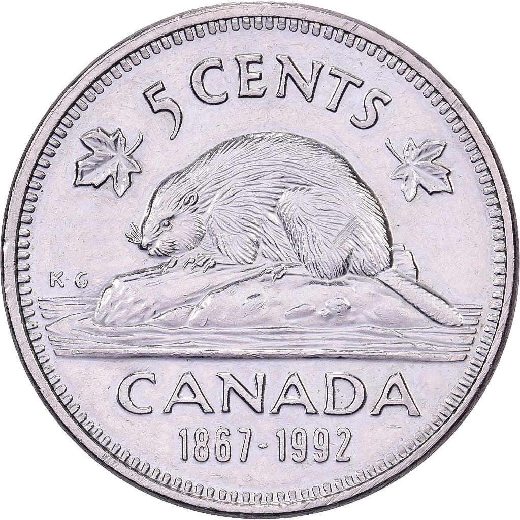 Canadá, Elizabeth II, 5 Cents, 1867-1992, Royal Canadian Mint, Cobre - níquel