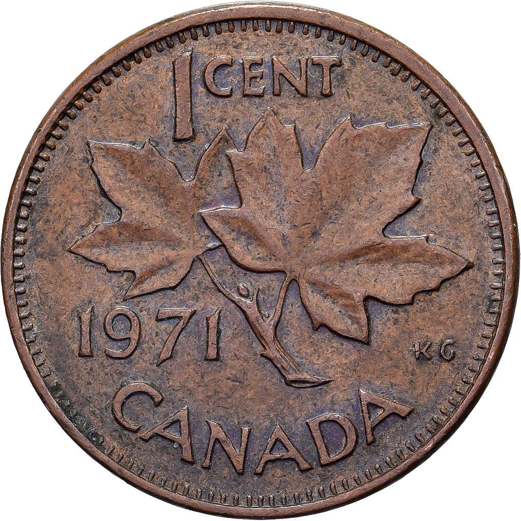 Canadá, Elizabeth II, Cent, 1971, Royal Canadian Mint, Bronce, MBC, KM:59.1