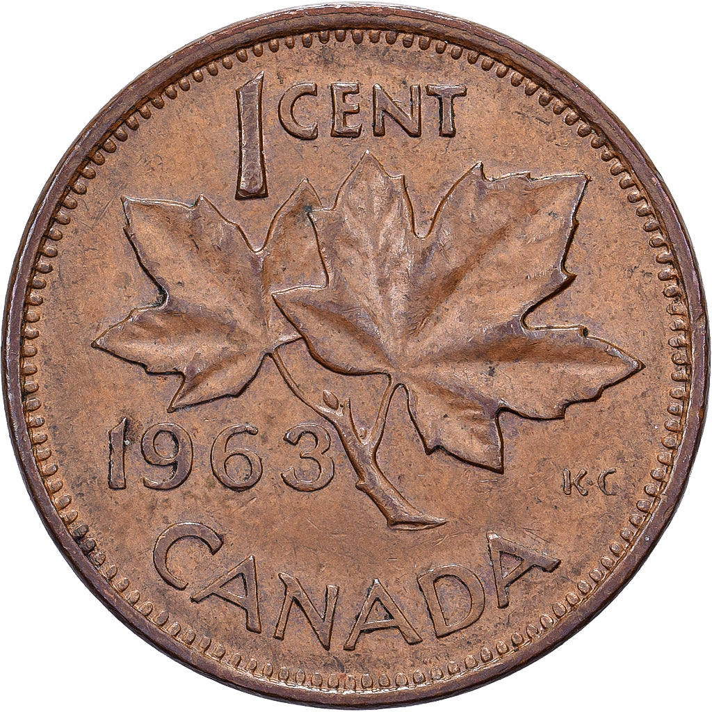 Canadá, Elizabeth II, Cent, 1963, Royal Canadian Mint, Bronce, MBC, KM:49