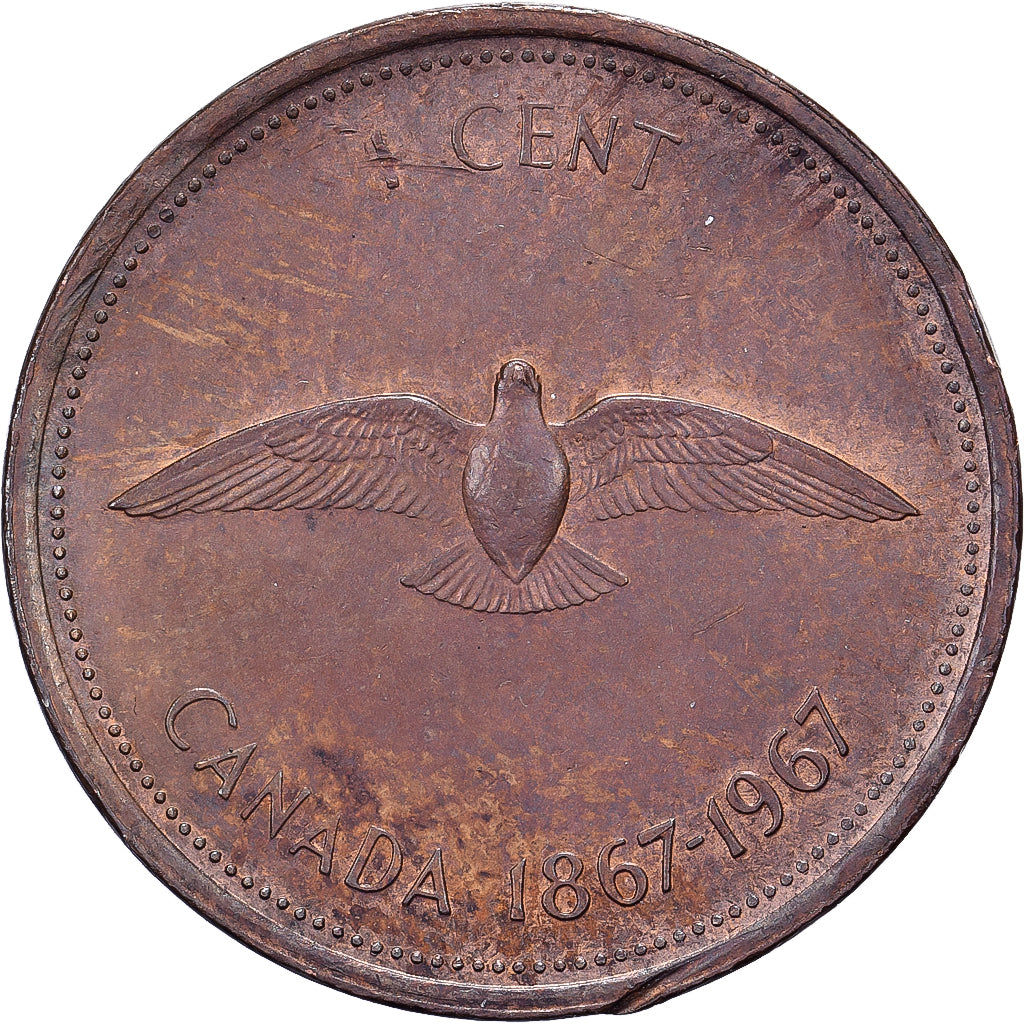 Canadá, Elizabeth II, Cent, 1867-1967, Royal Canadian Mint, Bronze, AU(50-53)