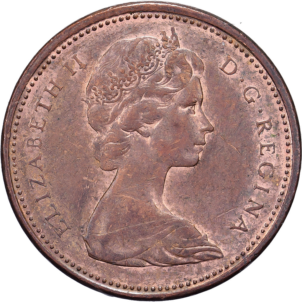 Canadá, Elizabeth II, Cent, 1965, Royal Canadian Mint, Bronce, MBC, KM:59.1