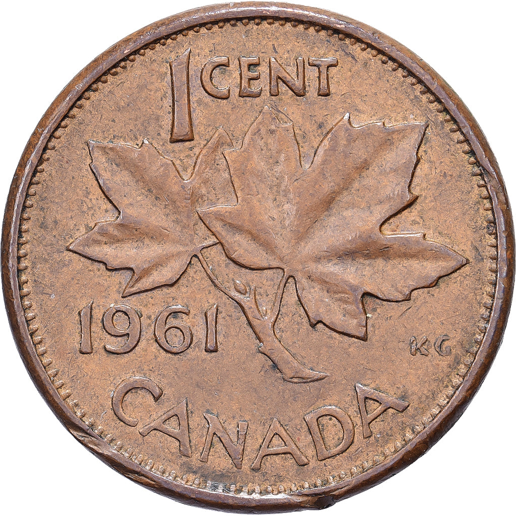 Canadá, Elizabeth II, Cent, 1961, Royal Canadian Mint, Bronce, MBC, KM:49