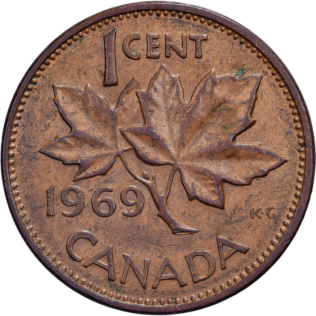 Canada, Elizabeth II, Cent, 1969, Royal Canadian Mint, Bronzen, ZF+, KM:59.1