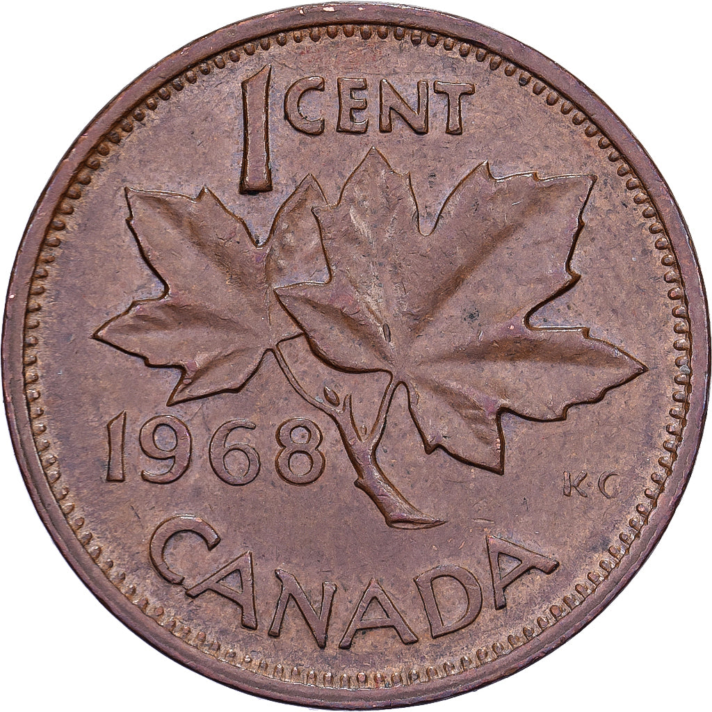Canadá, Elizabeth II, Cent, 1968, Royal Canadian Mint, Bronce, MBC, KM:59.1