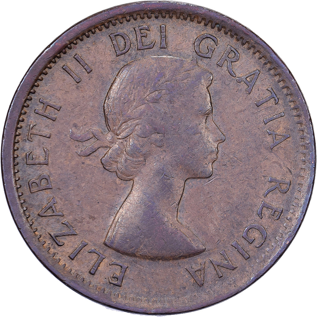 Canadá, Elizabeth II, Cent, 1955, Royal Canadian Mint, Bronze, EF(40-45), KM:49
