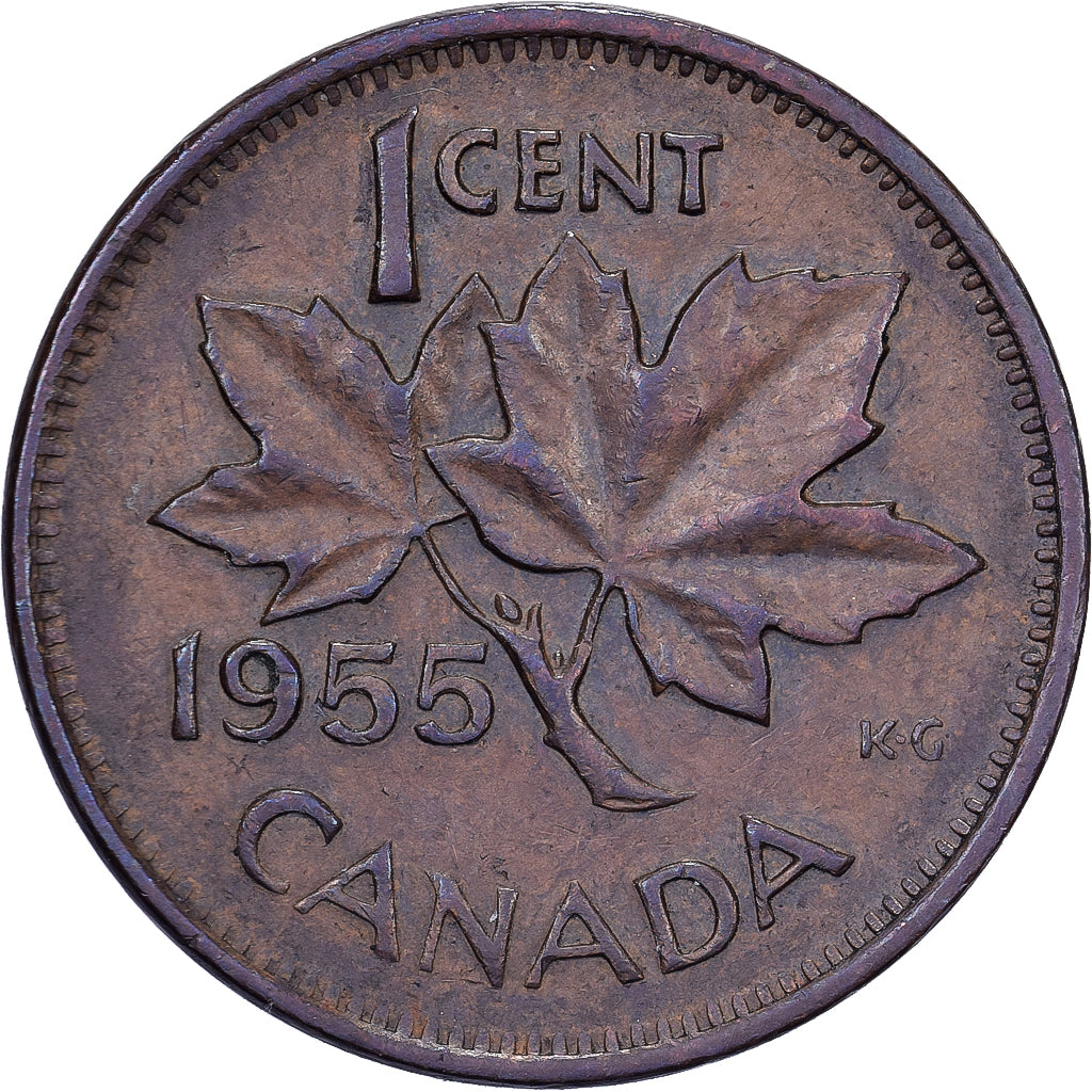 Canadá, Elizabeth II, Cent, 1955, Royal Canadian Mint, Bronze, EF(40-45), KM:49