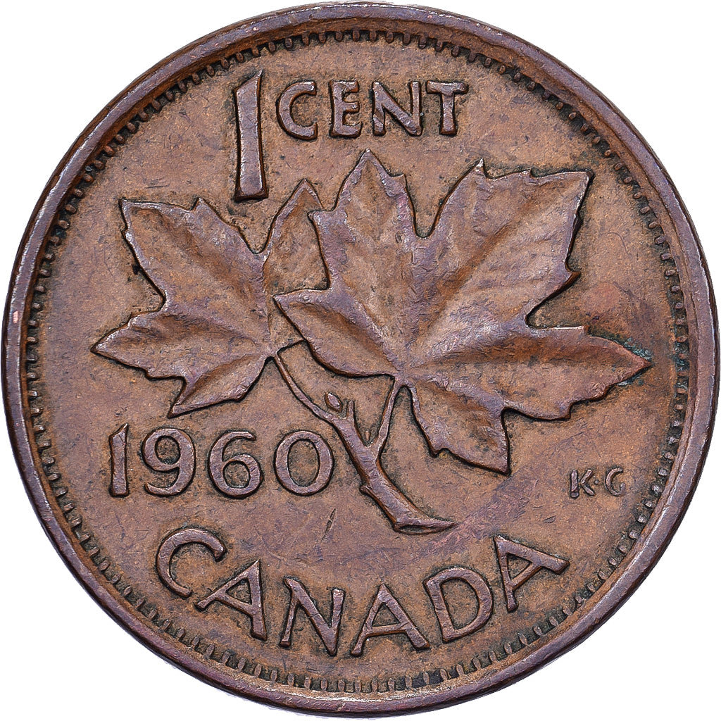 Canadá, Elizabeth II, Cent, 1960, Royal Canadian Mint, Bronce, MBC, KM:49