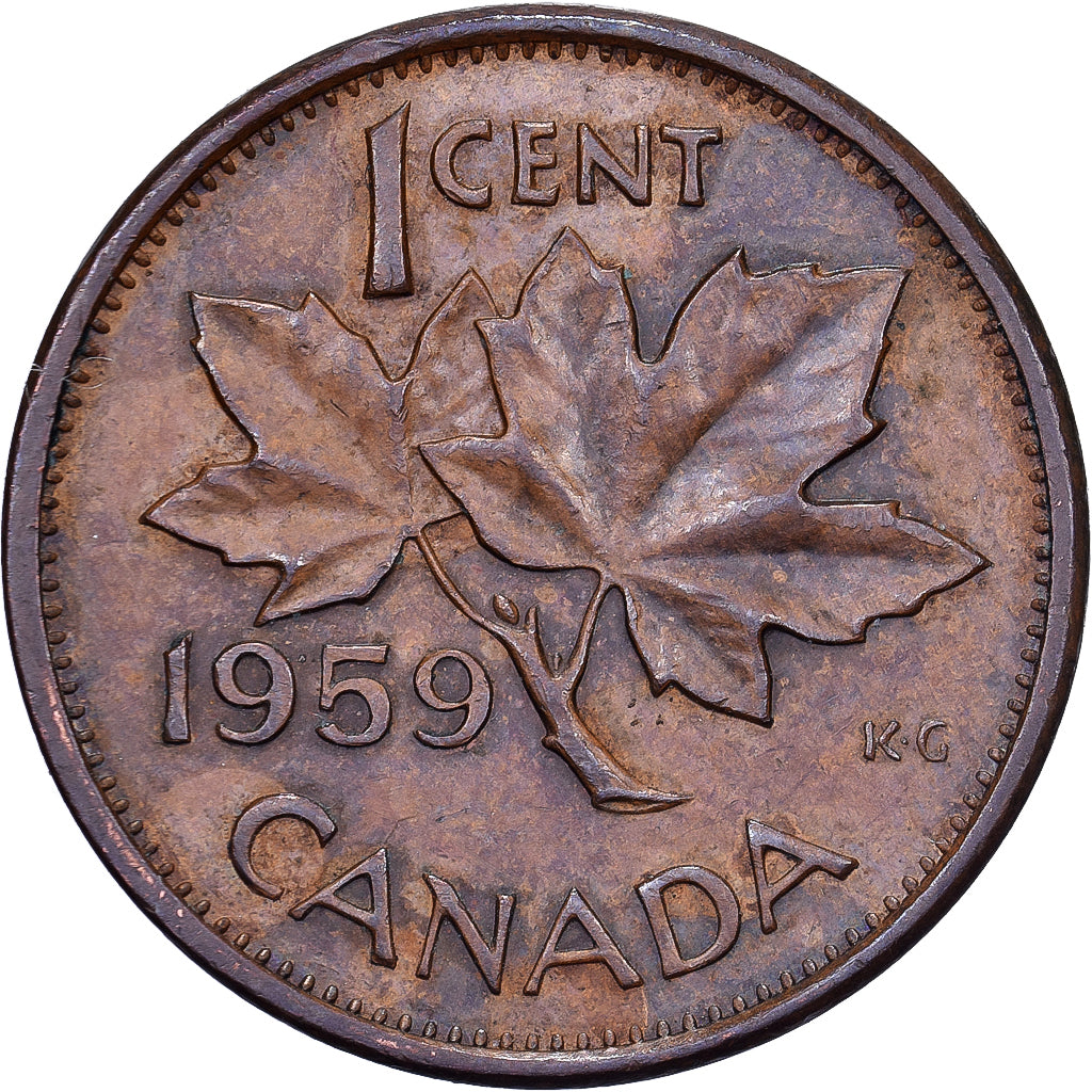 Canada, Elizabeth II, Cent, 1959, Royal Canadian Mint, Bronze, EF(40-45), KM:49