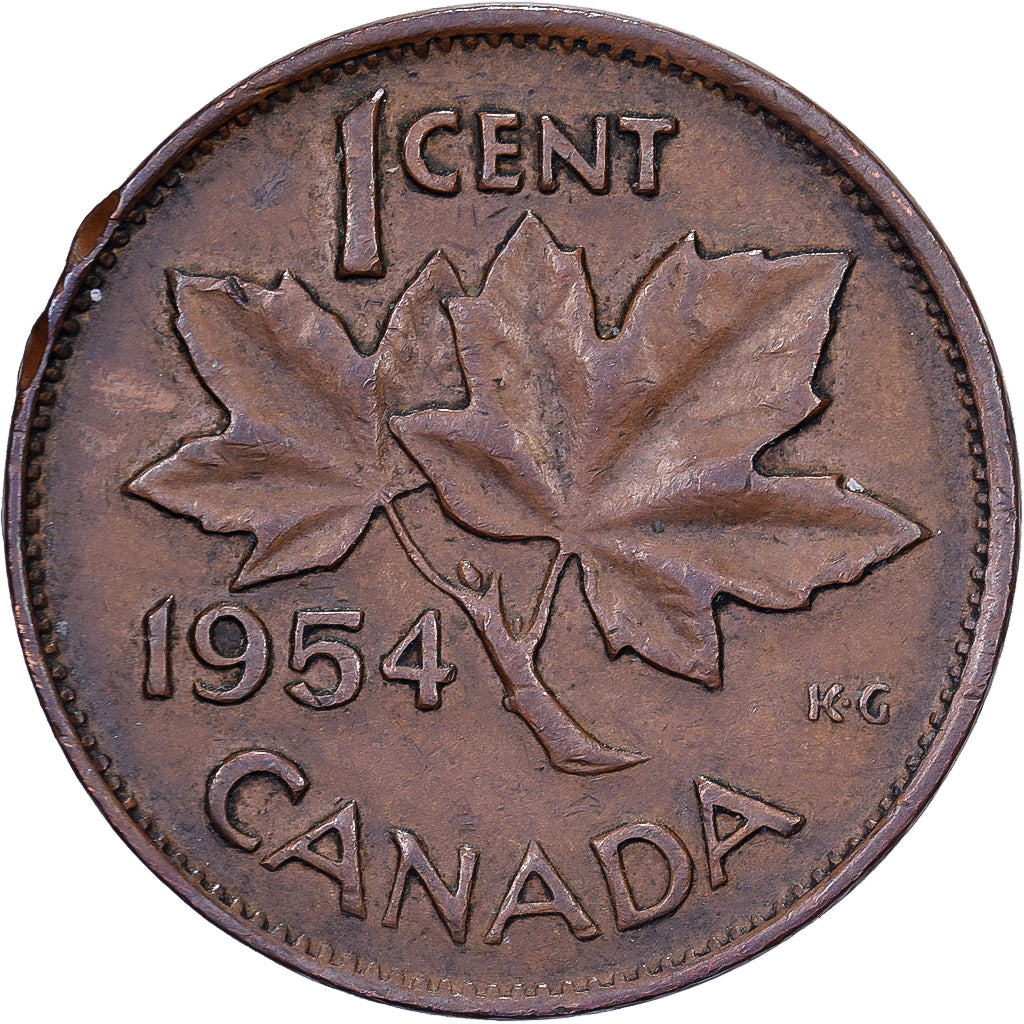 Canadá, Elizabeth II, Cent, 1954, Royal Canadian Mint, Bronze, EF(40-45), KM:49