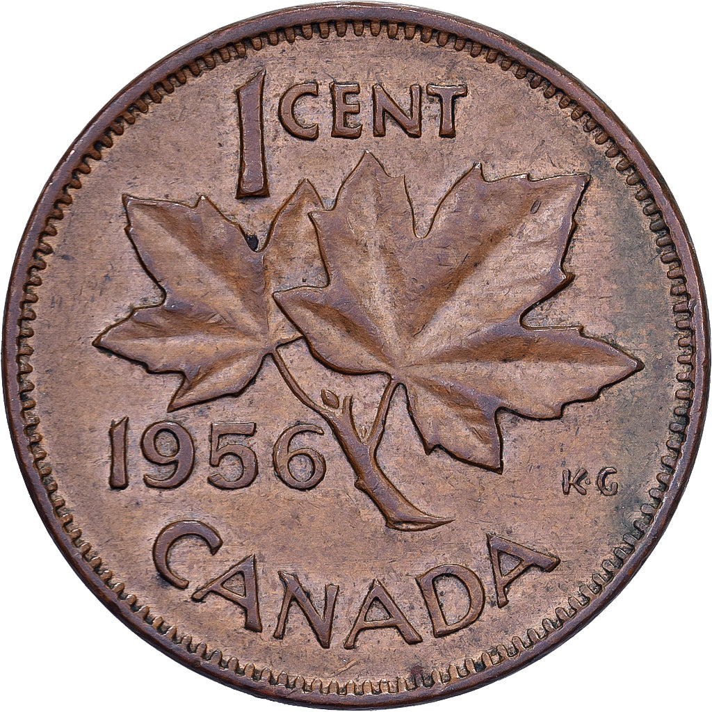 Canadá, Elizabeth II, Cent, 1956, Royal Canadian Mint, Bronze, EF(40-45), KM:49