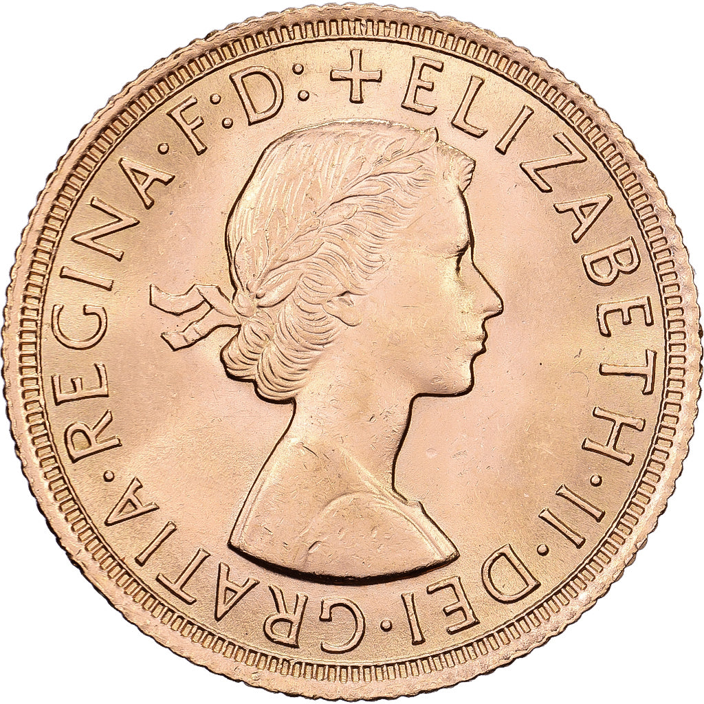Grande-Bretagne, Élisabeth II, Sovereign, 1962, Or, TTB+, KM:908