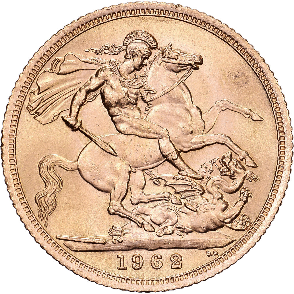 Grande-Bretagne, Élisabeth II, Sovereign, 1962, Or, TTB+, KM:908