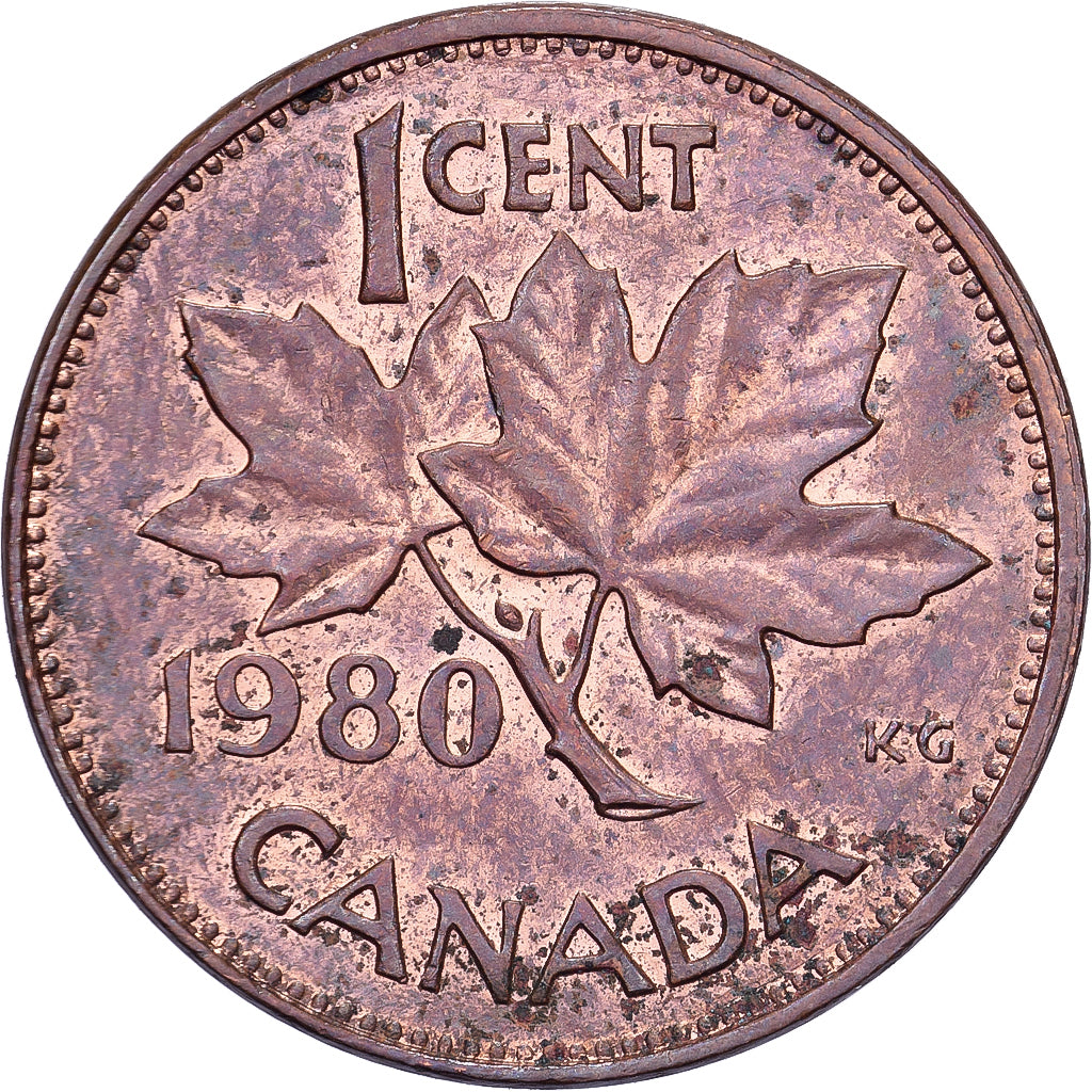 Canada, Elizabeth II, Cent, 1980, Royal Canadian Mint, Bronzo, BB, KM:127