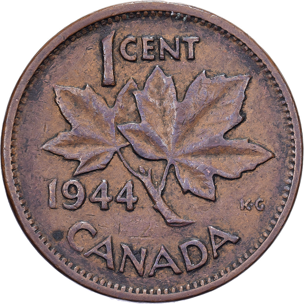 Canadá, George VI, Cent, 1944, Royal Canadian Mint, Bronce, MBC, KM:32