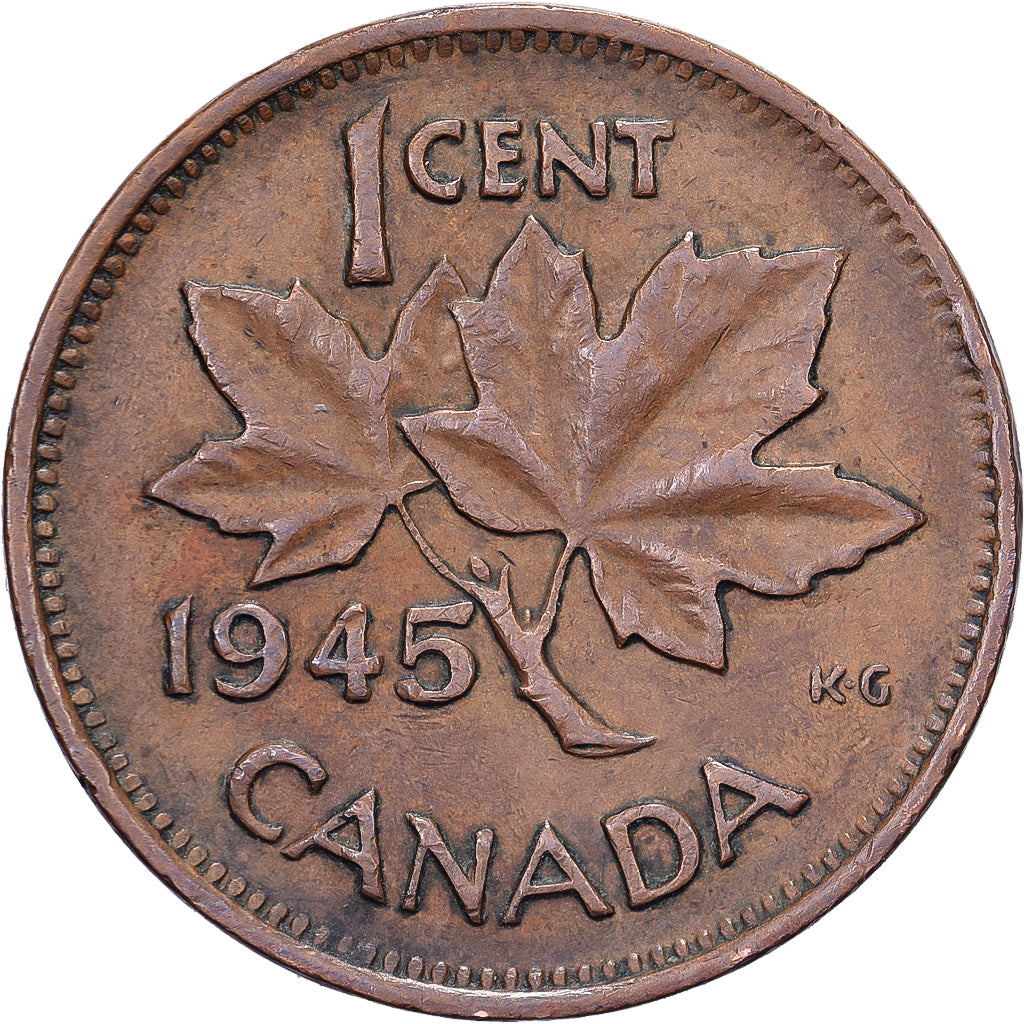 Canada, George VI, Cent, 1945, Royal Canadian Mint, Bronzo, BB, KM:32