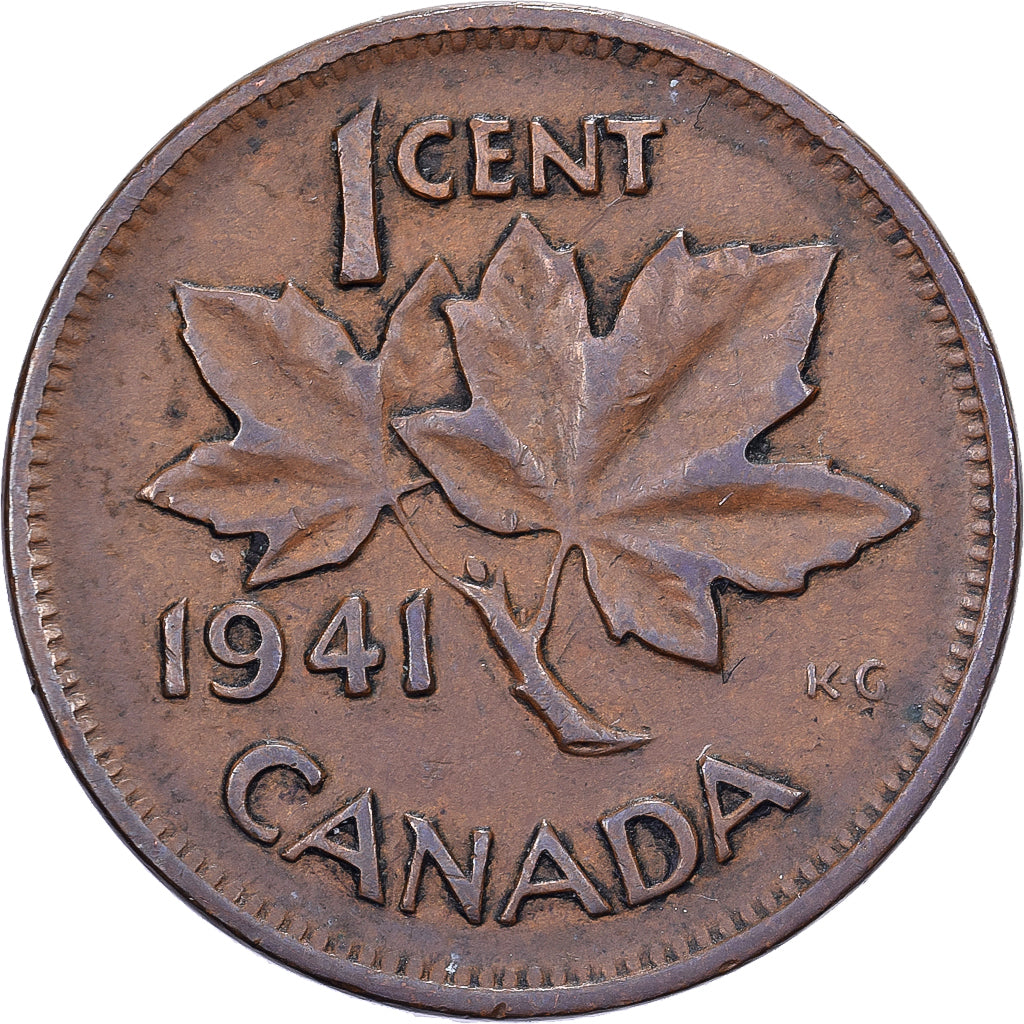 Kanada, George VI, Cent, 1941, Royal Canadian Mint, Bronze, SS, KM:32